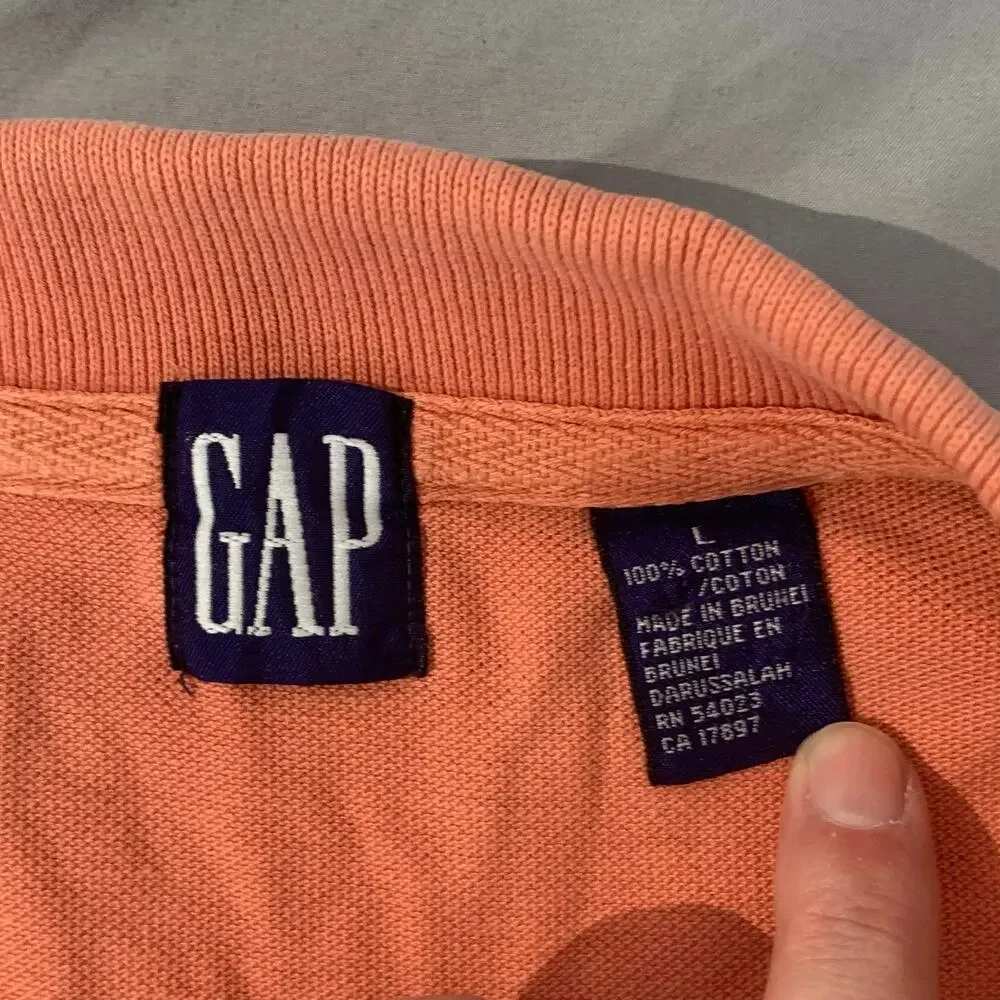 GAP Men’s Polo Shirt – Size L – Rust/Coral – 100% Cotton – Casual Short Sleeve - Picture 6 of 10